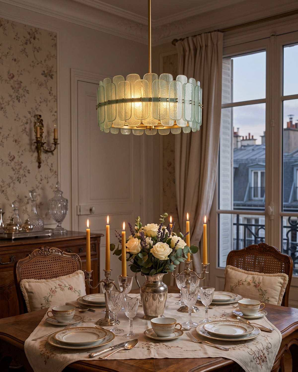 Tressa Glass Chandelier glass color options